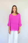LaroselaLayered Ruffle Cuff Plain Top