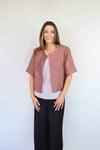 Larosela Knitted Printed Cropped Jacket
