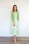 Merric Flower Print Elastic Waist Skirt