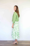 Merric Flower Print Elastic Waist Skirt