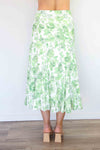 Merric Flower Print Elastic Waist Skirt
