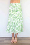 Merric Flower Print Elastic Waist Skirt
