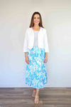 Merric Flower Print Elastic Waist Skirt