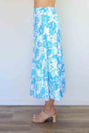 Merric Flower Print Elastic Waist Skirt