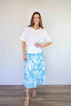 Merric Flower Print Elastic Waist Skirt