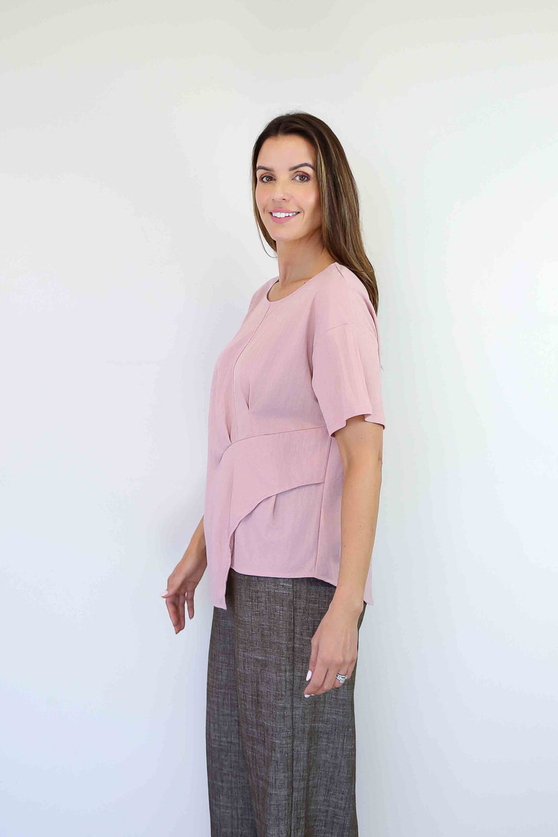 Merric Solid Color Split-hem Top