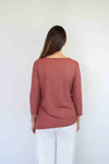 Merric Solid Color Tie-Front Top