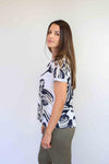 Larosela Flower Print Short Sleeve Top