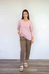 Merric Solid Color Tie-Front Top