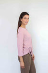 Merric Solid Color Tie-Front Top