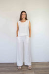 Larosela Wide-Leg Pants With Elastic Drawstring Waist