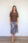 Merric Ruffle Panels Print Skirt