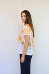 Larosela Flower Print Short Sleeve Top