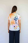 Larosela Flower Print Short Sleeve Top