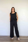 Larosela Wide-Leg Pants With Elastic Drawstring Waist