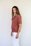 Merric Tie Front Button Top