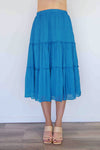 Merric Elastic Waist Crush Pleat Skirt
