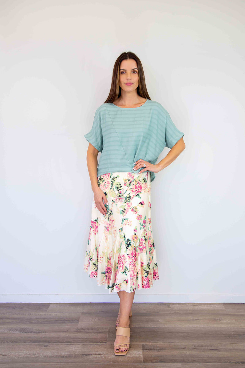 Merric Elastic Drawstring Hem Top