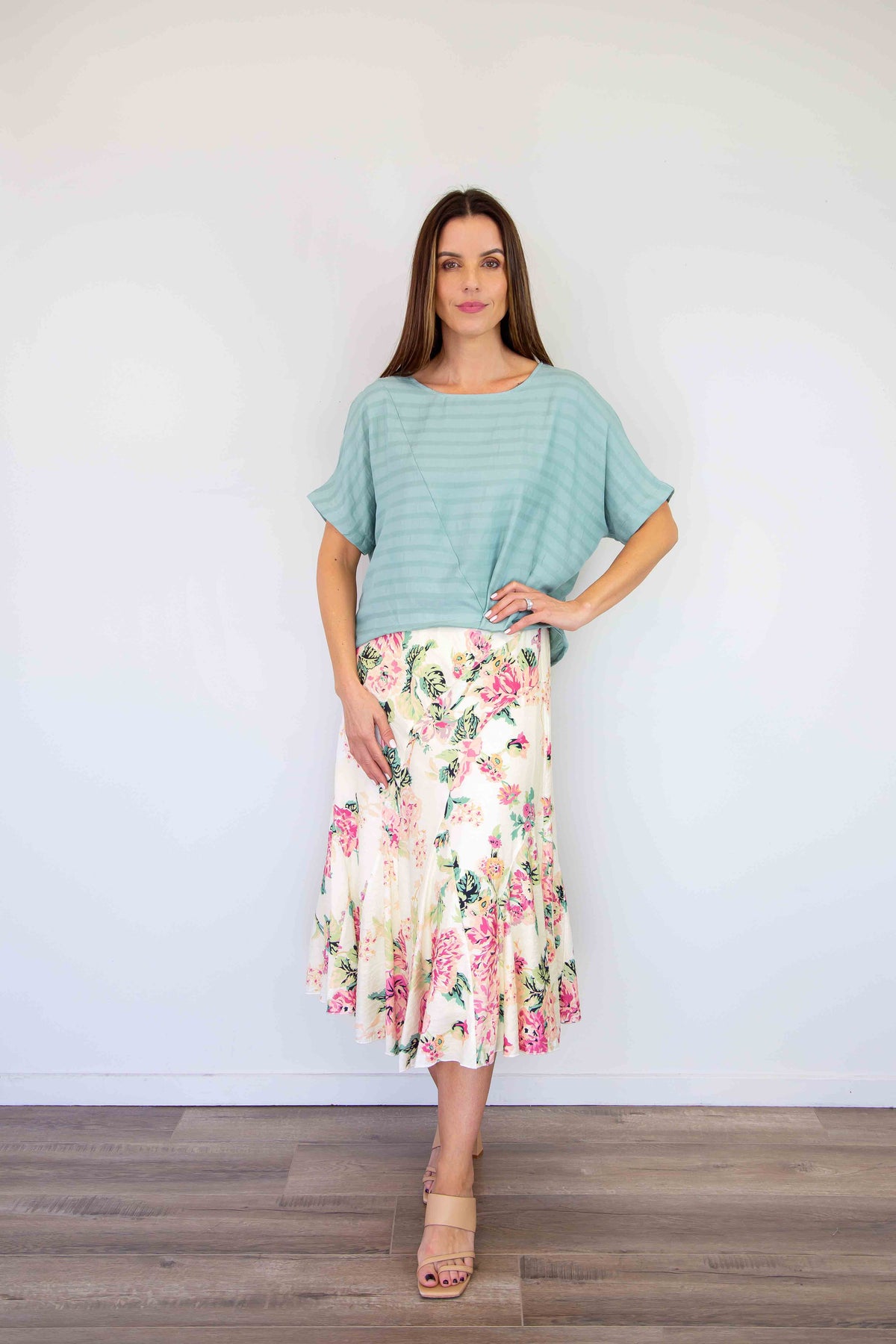 Merric Elastic Drawstring Hem Top