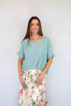 Merric Elastic Drawstring Hem Top