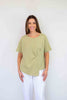 Merric Solid Color Split-hem Top