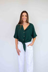 Larosela Tie Front Top
