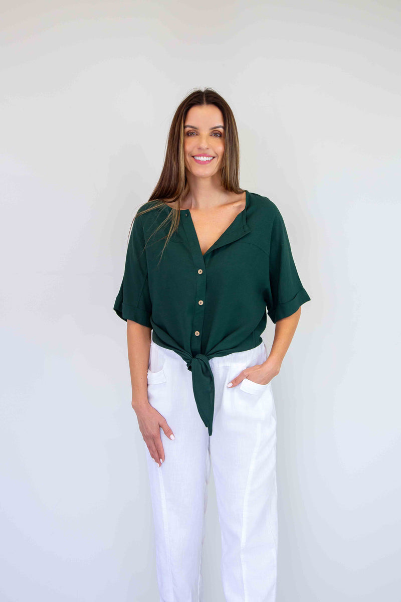 Larosela Tie Front Top – Merric