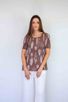 Merric Pleads Elastic Print Top