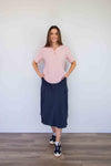 Merric Embossed Cotton V-neck Top