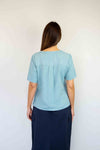 Merric Embossed Cotton V-neck Top