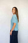 Merric Embossed Cotton V-neck Top