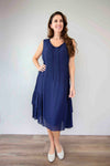 Larosela Tie Neck Ruffle Bottom Sleeveless Dress