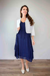 Larosela Tie Neck Ruffle Bottom Sleeveless Dress