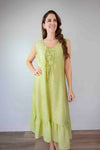 Larosela Tie Front Pleated Hem Dress