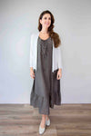 Larosela Tie Front Pleated Hem Dress