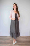 Larosela Tie Front Pleated Hem Dress