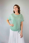 Merric Tie Front Button Top