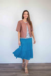 Merric Elastic Waist Crush Pleat Skirt