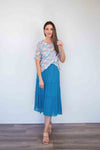 Merric Elastic Waist Crush Pleat Skirt