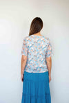 Larosela Print Mesh Short-sleeve Top