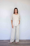 FairyTern 100% Cotton Elastic Waist Pants with Drawstring
