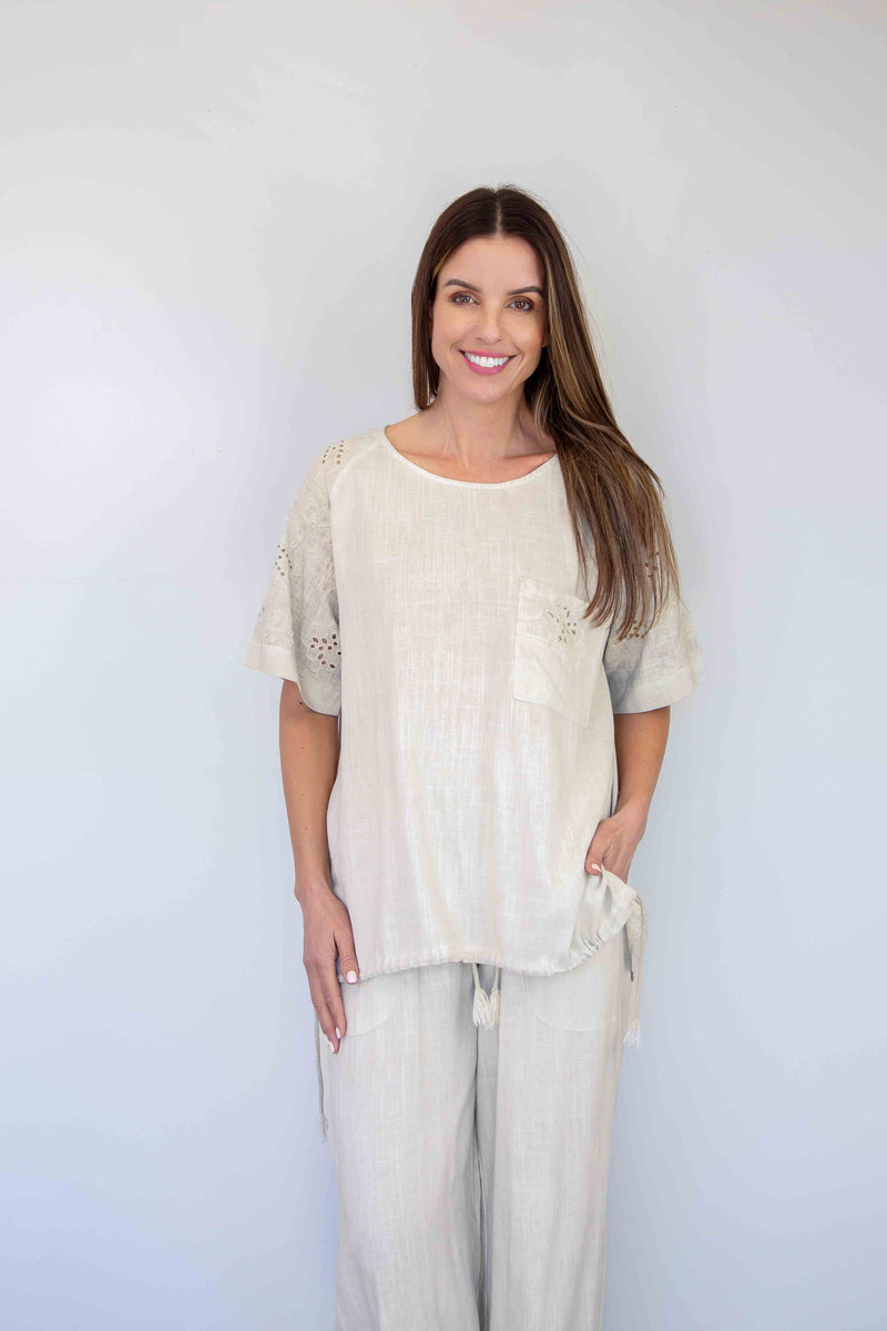 FairyTern 100%Cotton Drawstring Hem Top – Merric