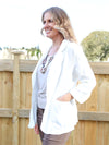 Larosela Thin Stripe Cotton Linen Jacket