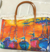 Magnetic Button Beach Bag Multiple Prints