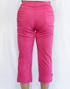 Merric Stretch Soft Elastic Waist 3/4 Pants with Pockets