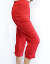 Merric Stretch Soft Elastic Waist 3/4 Pants with Pockets