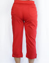 Merric Stretch Soft Elastic Waist 3/4 Pants with Pockets