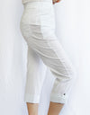 Merric Stretch Soft Elastic Waist 3/4 Pants with Pockets
