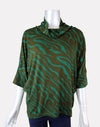Merric Print Turtle Collar Blouse