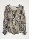 Merric Printed Top with Elastic Cuffs